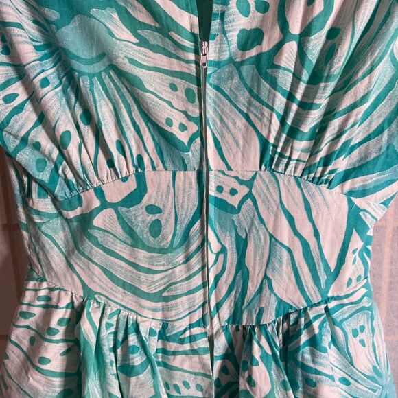 GUC Vintage 1980s does 1940s Style Size 9/10 Peplum Waist Dress 100% Cotton - Picture 7 of 12